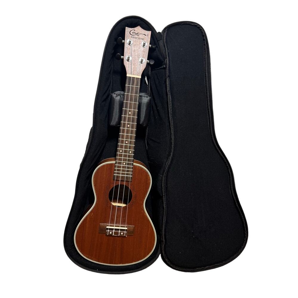CME HRICANE Wooden UKULELE UK-23 w/ORIGINAL CME GIG BAG CASE & Extras Band Music
